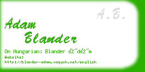 adam blander business card